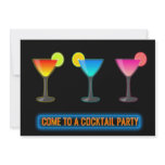 Three Neon Cocktails with Neon Sign Announcements
