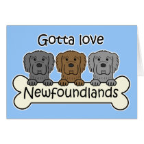 Three Newfoundlands cards by dogcartoons Three Newfoundlands cards