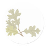 Three Oak Leaves Round Sticker