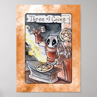 Three of Coins Poster print