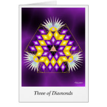 Three of Diamonds Greeting Card