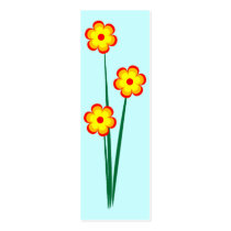 Three orange flowers business cards