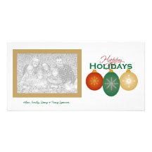 Three Ornaments Holiday Photo Cards