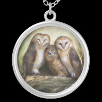 Three Owl Moon Wearable Art Necklace necklaces