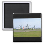 Three P51 Mustangs Taking Off_WWII Planes 2 Inch Square Magnet