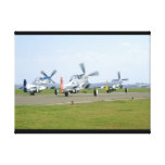 Three P51 Mustangs Taking Off_WWII Planes Canvas Print