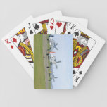 Three P51 Mustangs Taking Off_WWII Planes Card Deck