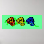 Three Painted Skull Posters