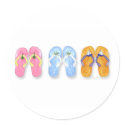 Three Pairs of Flip-Flops Sticker by ginyhogan Three Pairs of Flip-Flops Sticker