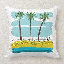 Three Palm Trees Square Pillow pillows