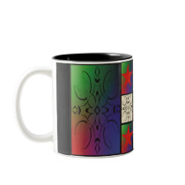 three paneled design mugs