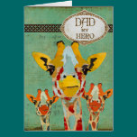 Three Peeking Giraffes  Father's Day Card cards