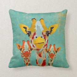 Three Peeking Giraffes  MoJo Pillow