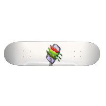 Three Peppers Fork Knife on Tray Graphic Custom Skate Board