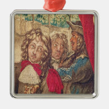 Three persons, from the Month of January Ornaments
