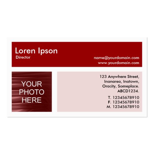 Three Photos Plus One - Ruby Red Business Cards (back side)