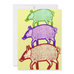 Three Pigs Party, BBQ, Cookout, Picnic Invitation