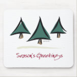 Three PIne Trees Season's Greeting Mouse Pad mousepads
