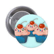 Three Pink Cupcakes With Cherries