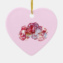 Three Pink-Tipped Carnations Christmas Tree Ornaments