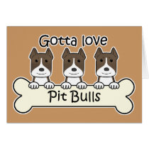 Three Pitbulls cards by dogcartoons Three Pitbulls cards
