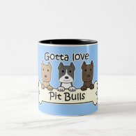 Three Pitbulls Coffee Mug