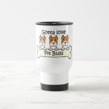 Three Pitbulls Coffee Mugs