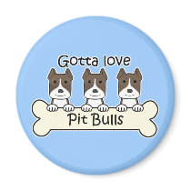 Three Pitbulls magnets