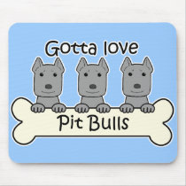 Three Pitbulls Mouse Pads