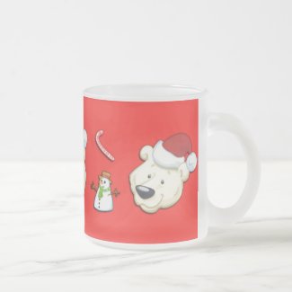 Three Polor Bears and Snowman Mug