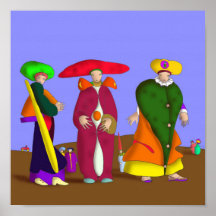 • Three Posing Harlequins • Posters