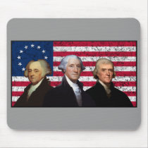 Three Presidents and The American Flag Mousepad