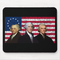 Three Presidents and The American Flag Mouse Pad
