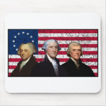 Three Presidents and The American Flag Mouse Pad