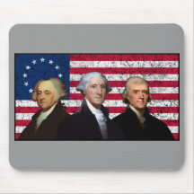 Three Presidents and The American Flag Mousepad