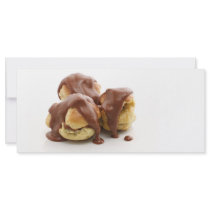 three profiteroles custom rack cards
