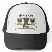 Three Pugs Trucker Hats