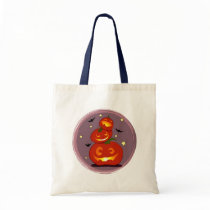 three pumpkins Halloween bag