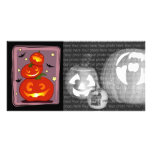 Three pumpkins photo card template