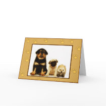 Three puppies greeting card