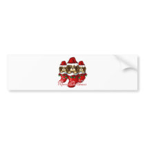 Three Puppies in Stockings bumper stickers