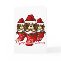 Three Puppies in Stockings cards by thamagikal1 Three Puppies in Stockings cards