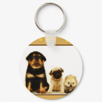 Three puppies keychain
