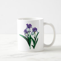 Three Purple and White Irises Coffee Mug