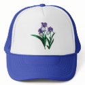 Three Purple and White Irises hat