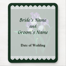 Three Purple and White Irises Wedding Favors Mousepad