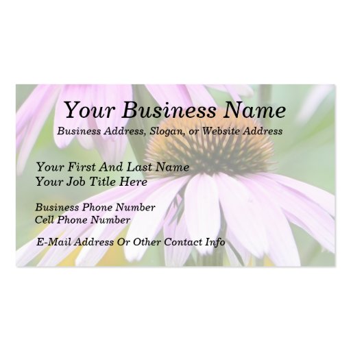 Three Purple Coneflowers Business Card Templates (front side)