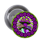 Three Purple Mushrooms Button
