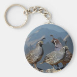 THREE QUAIL AND SHASTA KEYCHAIN