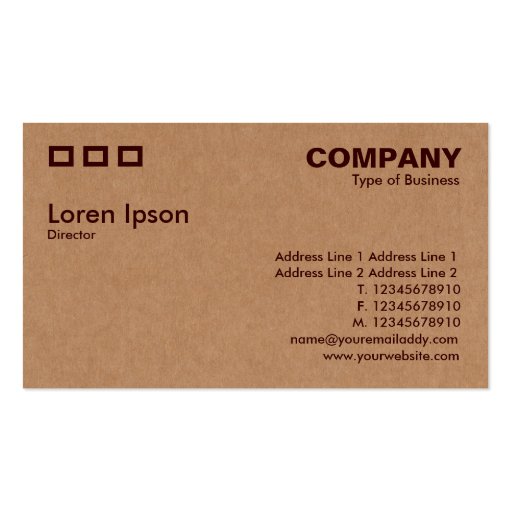Three Rectangles - Cardboard Box Texture Business Card (front side)
